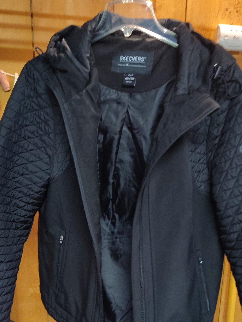Skechers Women's Black Quilted Hooded Jacket